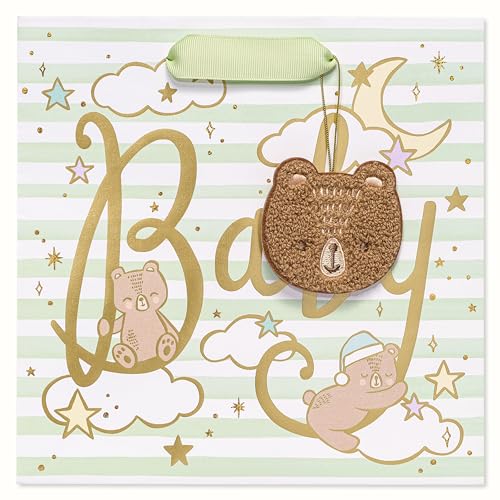 Image of Papyrus 8.5 inch Medium Gift Bag (Celestial Baby Bears) for Baby Showers and All Occasions (1 Bag)