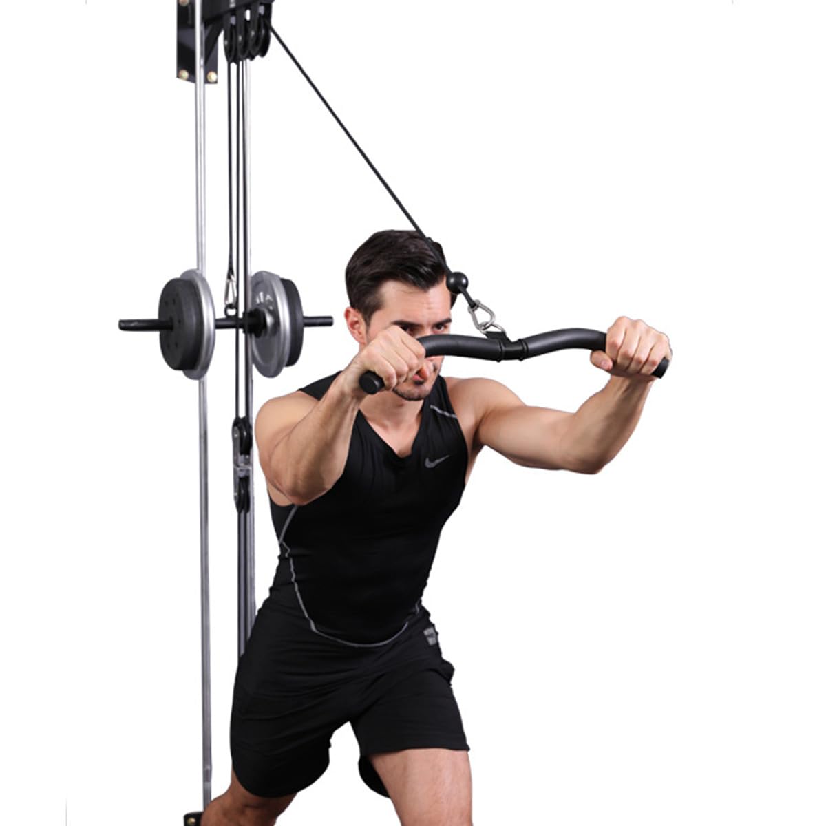 Barra dritta per tricipiti e bicipiti, Barra per il fitness in acciaio riccio