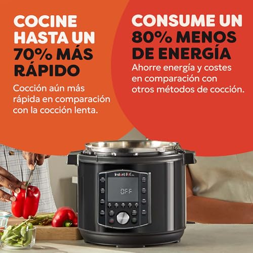 Miniatura 6 de Instant Pot Pro Olla A Presión Eléctrica Multifunción 10 En 1, Cocción Lenta, Arrocera, Vaporera, Yogurtera, Sartén Para Saltear, Esterilizador Y Al Vapor Acero Inoxidable, 1200 W 5,7 L, Negro