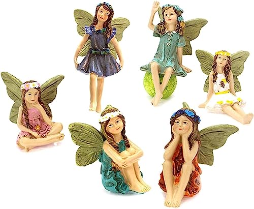 Srcasy 6 Piezas Figuras de Hadas en Miniatura,Mini Estatuas De Hadas De Jardín,Accesorios...