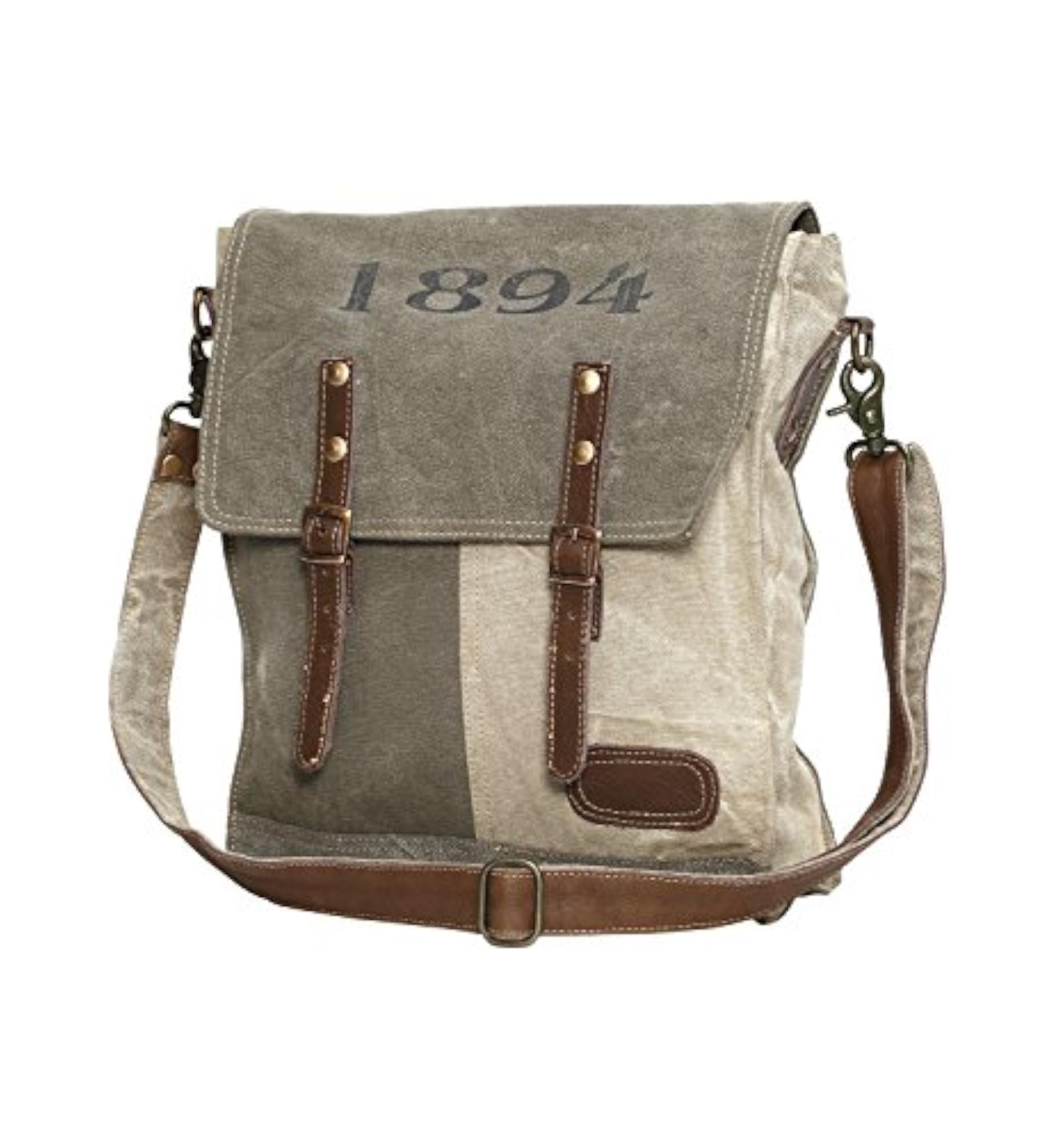Upcycled Canvas Messenger Bag, Eco-Friendly Design
