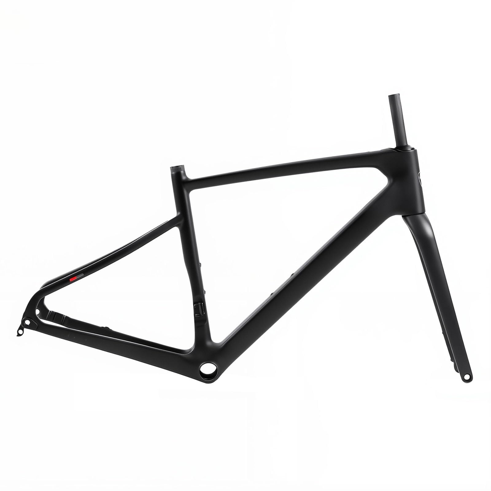 TUJISEK 700C Gravel Road Bike Frameset 45/48/51/54CM Carbon Fiber Bike Frame With Fork Disc Brake Thru Axle Bike Frames F12*100MM R12*142MM(Svart,45CM)