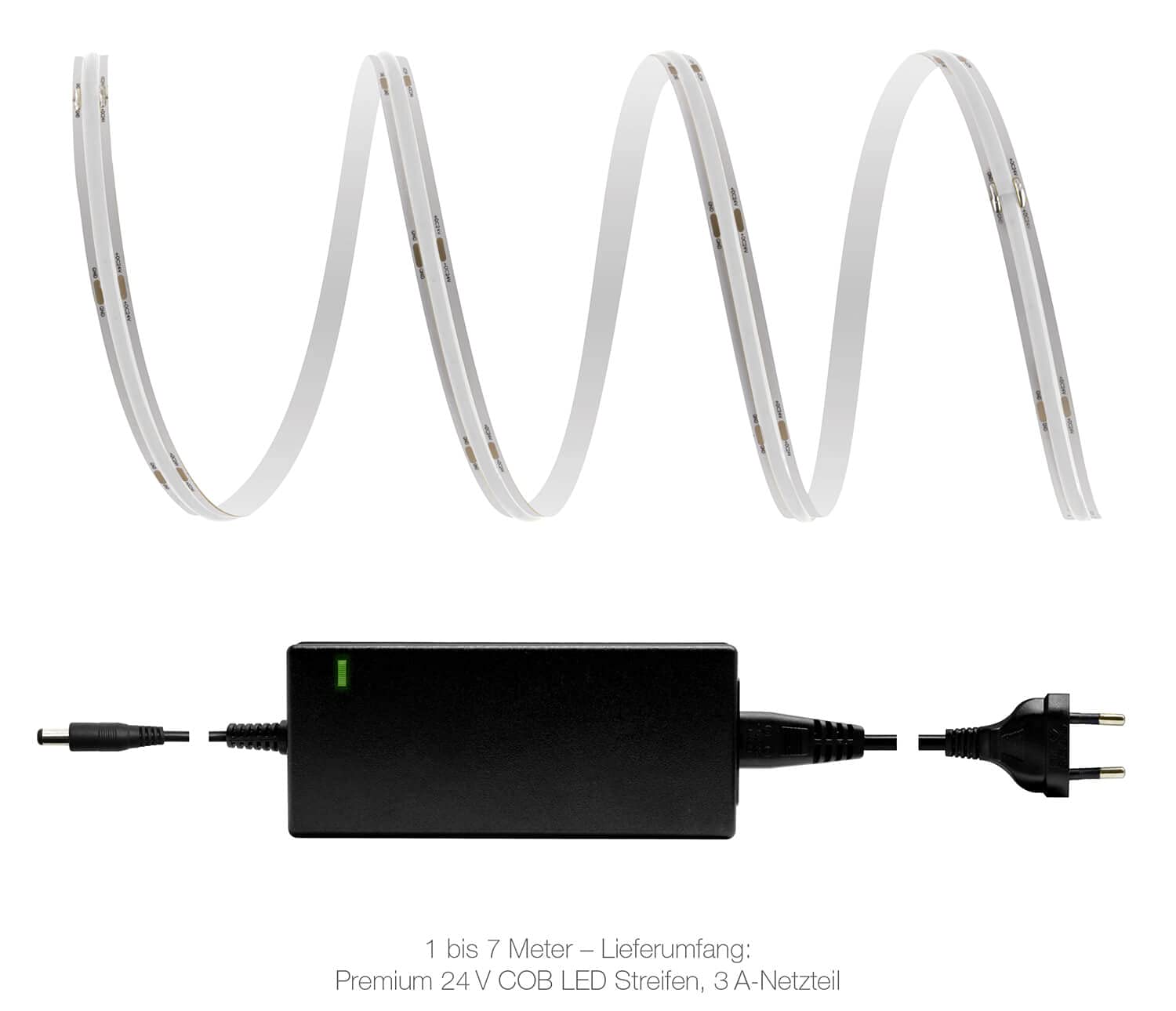 LED Universum Lot de bandes LED COB - Bleu - Avec bloc d'alimentation - Qualité supérieure - 24 V - IP20 - Couleur unie - 5 m