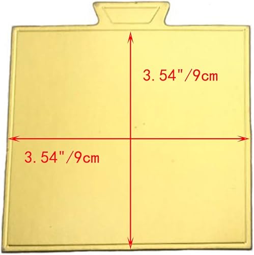 Miniatura 2 de 100 mini tablas para tartas de 3.54 x 3.54 pulgadas, juego de cartón cuadrado pequeño para pastel de mousse dorado, base para cupcakes, bandeja para