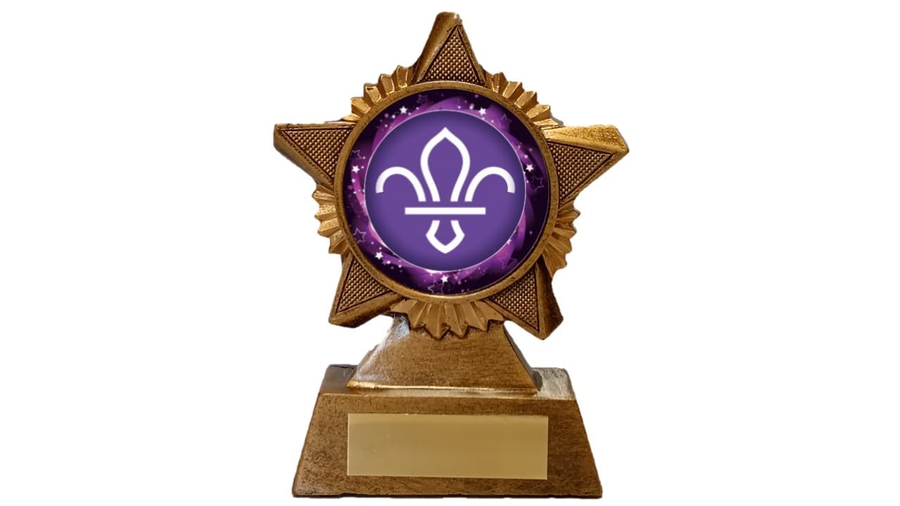 Troshow Antique Gold Scouts Scouting Trophy Award Premier Star 120Mm Heavy Resin Free Engraving -Troshow1-Ik-Trd
