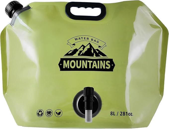 FMFJS Collapsible Water Storage Bag 2.1 Gallon with Spigot, BPA-Free Portable Leakproof Water Pouch...