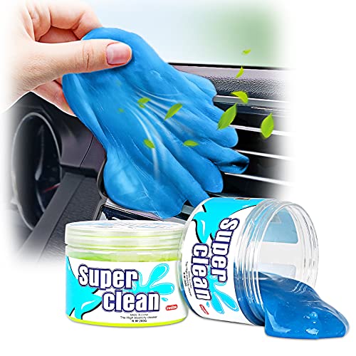 [2Pack]Car Cleaning Gel,Cleaning Gel for Car Detail Tools,Car Interior Cleaner, Universal Magic Dust Cleaning Tool for Laptop Cleaner,Office Home,Car VentCleaner Gel Cleaning Slime(Blue/Yellow)200g
