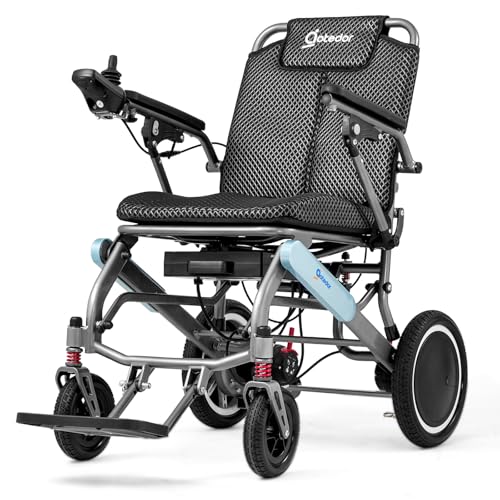 Image of Aotedor Electric Wheelchairs for Adults,39 lbs Lightweight Foldable Power Wheelchair,Up to 15 Miles Range,Ergonomic Comfort Seat,Brushless Motors,Airline Approved Mobility Chair for Travel