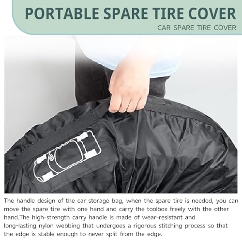 Image of 1 PC Car Tire Protector, Car Spare Tire Cover, Spare Tire Storage Bag, Universal for Most Cars (Black #31.49 inch)