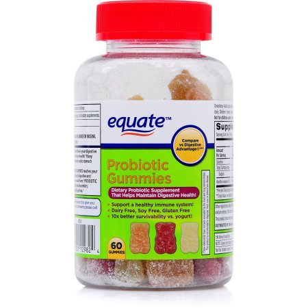 Equate Probiotic Gummies, Vs Digestive Advantage, 60 Gummies (Pack of 2)