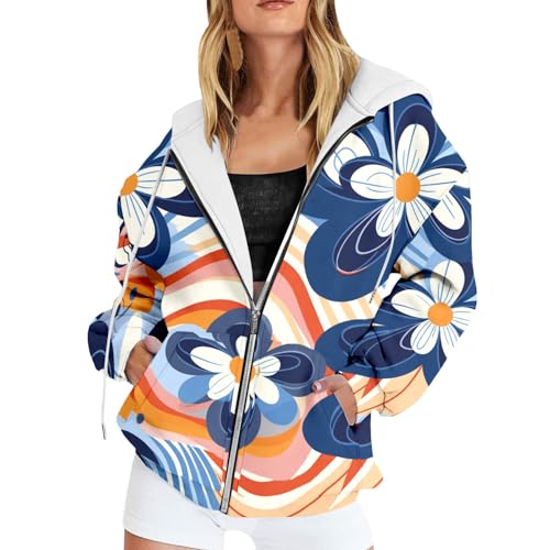 Sudadera con capucha con cremallera y forro polar cómodo chaqueta de corte suelto