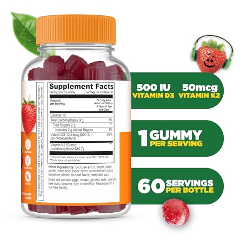 Lifeable Kids Vitamin D3 K2 Gummies