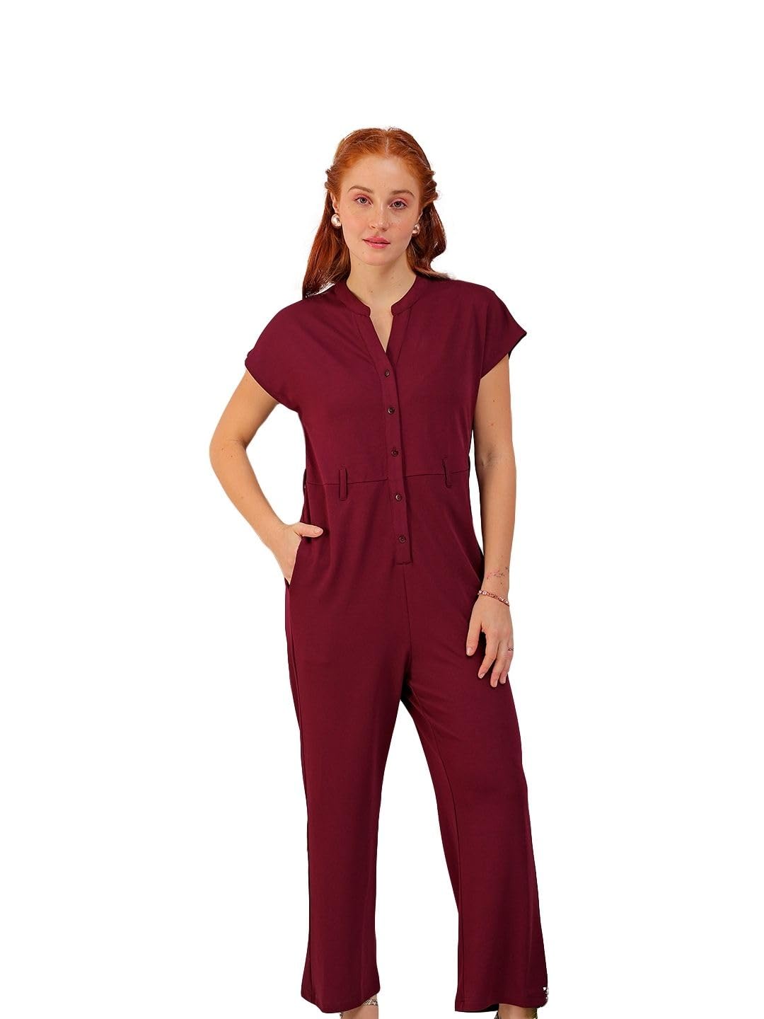 freehand by The Indian Garage Co Women Straight Fit Solid Jumpsuit-picture-10