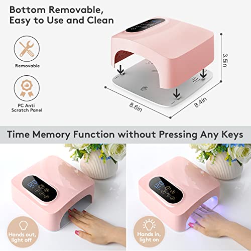 72W Cordless Led Nail Lamp, Rechargeable Led Nail Dryer, 15600Mah Wireless Fast Nail Polish Curling Lamp,Professional Gel Nail Lights Nail Art Manicure Tools For Home And Salon(Rechargeable) #TOP3