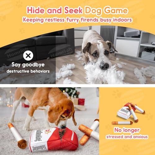 Homrich Hundespielzeug Quietschend, Plüsch Intelligentes Kauspielzeug für Welpen, Mittelgroße und Große Hunde, Interaktiv & Langlebig