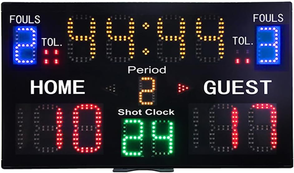 Remote Control LED Electronic Scoreboard, 30M Control Distance, 5 Brightness Levels, 3 Mounting Types, for Sports Like Basketball, Tennis, Boxing