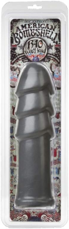 Doc Johnson American Bombshell - B-10 Warhead - Vac-U-Lock and F Machine Compatible Dildo or Butt Plug - Gunmetal Grey