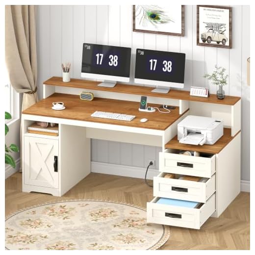 Stylish Office Desk with Ample Storage