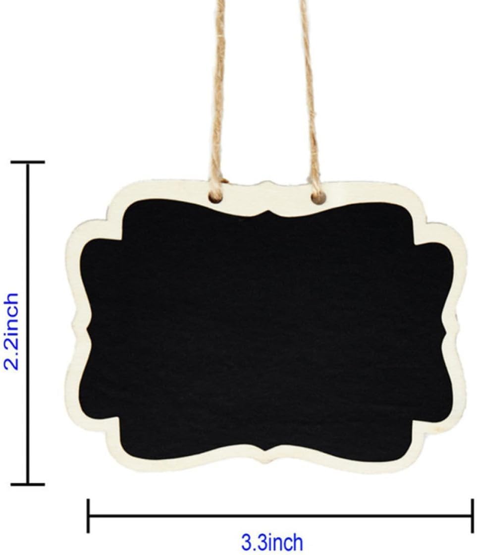 12pcs Mini Wooden Chalkboard Rope Lovely Hanging Blackboard