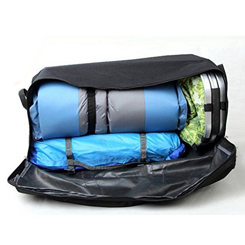 D DOLITY 55-150L Men and Woman Duffel Bag Sports Travel Duffle Large Luggage Backpack - Black, L