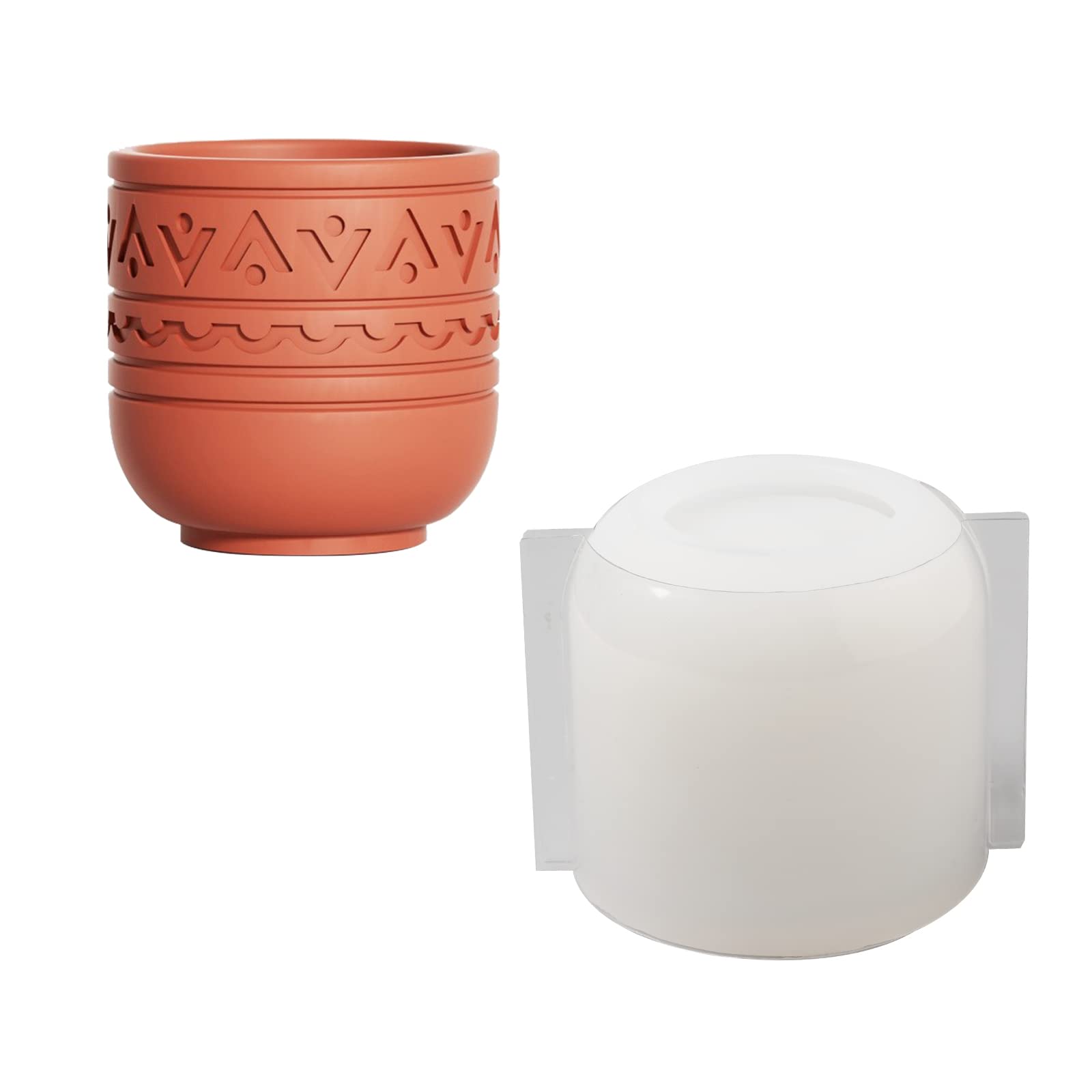 BOOWAN NICOLE Totem Concrete Succulent Plant Pot Silicone Molds Cement Flower Pot Mould Handmade Home Outdoor Garden Decorations