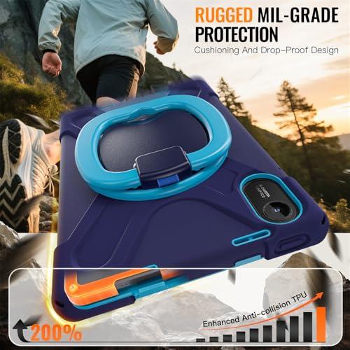 Funda para Redmi Pad 2 de 11 pulgadas JZ antigolpes con soporte azul 2