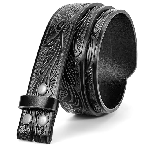 Western Genuine Leather Belt Strap – No Buckle, Cowboy or Cowgirl Style