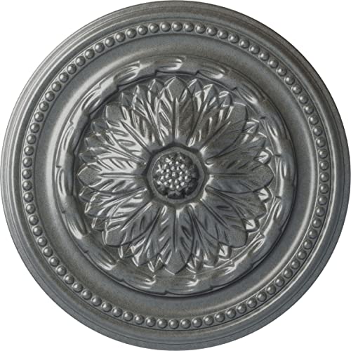 Image of Ekena Millwork CM15CHPLS 15-3 /4 inch x 1-7 /8 inch Chester Ceiling Medallion, Platinum