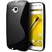 Motorola Moto E (2nd Generation, 2015) Case, Cimo [Wave] Premium Slim TPU Flexible Soft Case for Motorola Moto E (2nd Generation) - Black
