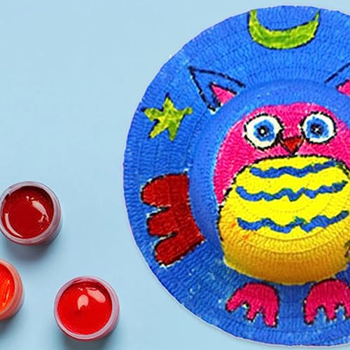 MAGICLULU 6pcs Diy Straw Hats for Boy Girl Creative Hand-painted Graffiti Hats for Dancing Parties Craft Supplies for Years Old Lightweight Decorative for Unique Designs 6