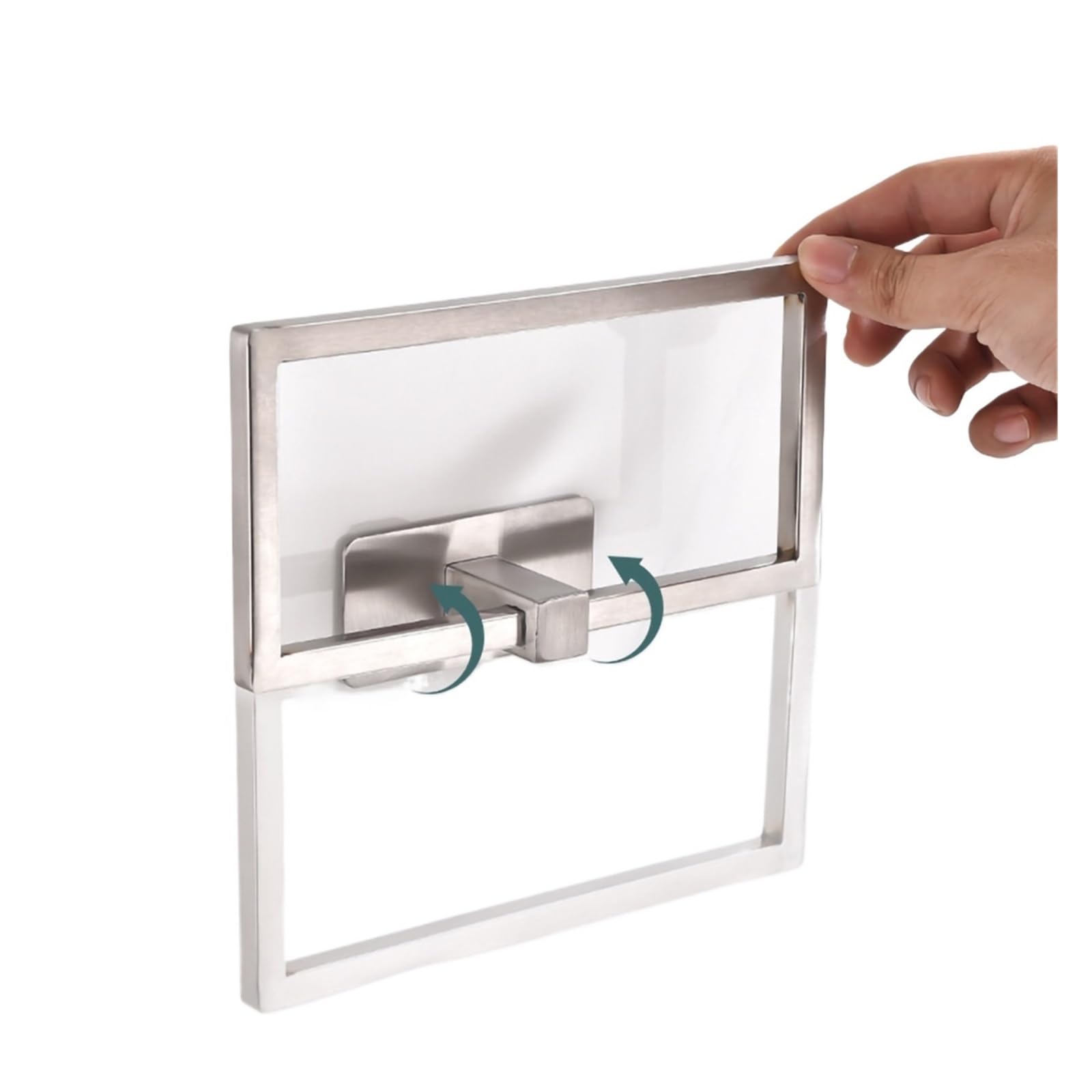 Towel Holder Adhesive Hand Towel Holder, Ring, For Bathroom Wall,Bath Rings,Stainless Steel Racks Mounted(B-Silver)
