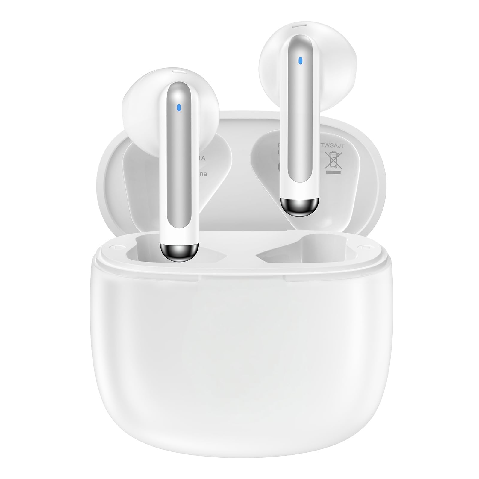 Wireless Earbuds,Bluetooth 5.4 in Ear Headphones with Noise Cancelling Mic, IPX7 Waterproof Touch Control True Wireless Headphones,48H Playtime HiFi Stereo Bluetooth Earphones (Off-white‌)