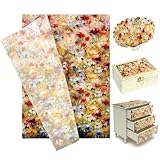 Crtiin 10 Sheets Large Decoupage Paper for Furniture 20 x 27.5 Inches Vintage Floral Decorative Rice Tissue Paper for Decoupage Wrapping DIY Crafts Scrapbook(Oil Painting Garden)