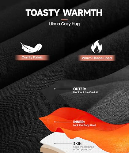 BESTENA Long Sleeve Undershirt for Women, Ultra Soft Thermal Shirts with Warm Fleece Lining, Versatile Base Layer Thermal Tops for Cold Weather