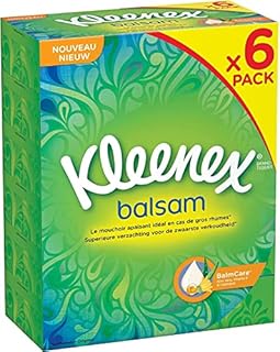 Kleenex Balsam 3 Ply Facial Tissues Superior Soothing Balm Care, 384 Count, Pack of 6, COST270680