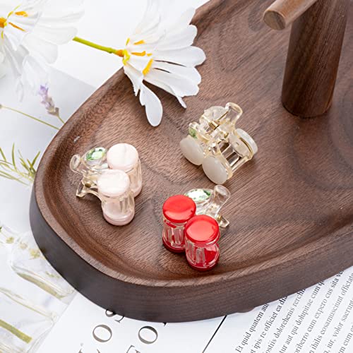 Larath 6 Pieces Small Acrylic Hair Claw Clips Cherry-Shaped Hair Jaw Clamp Non-Slip Plastic Barrettes Headwear For Girls Women Gifts Hair Accessories, 3 Colors #TOP6