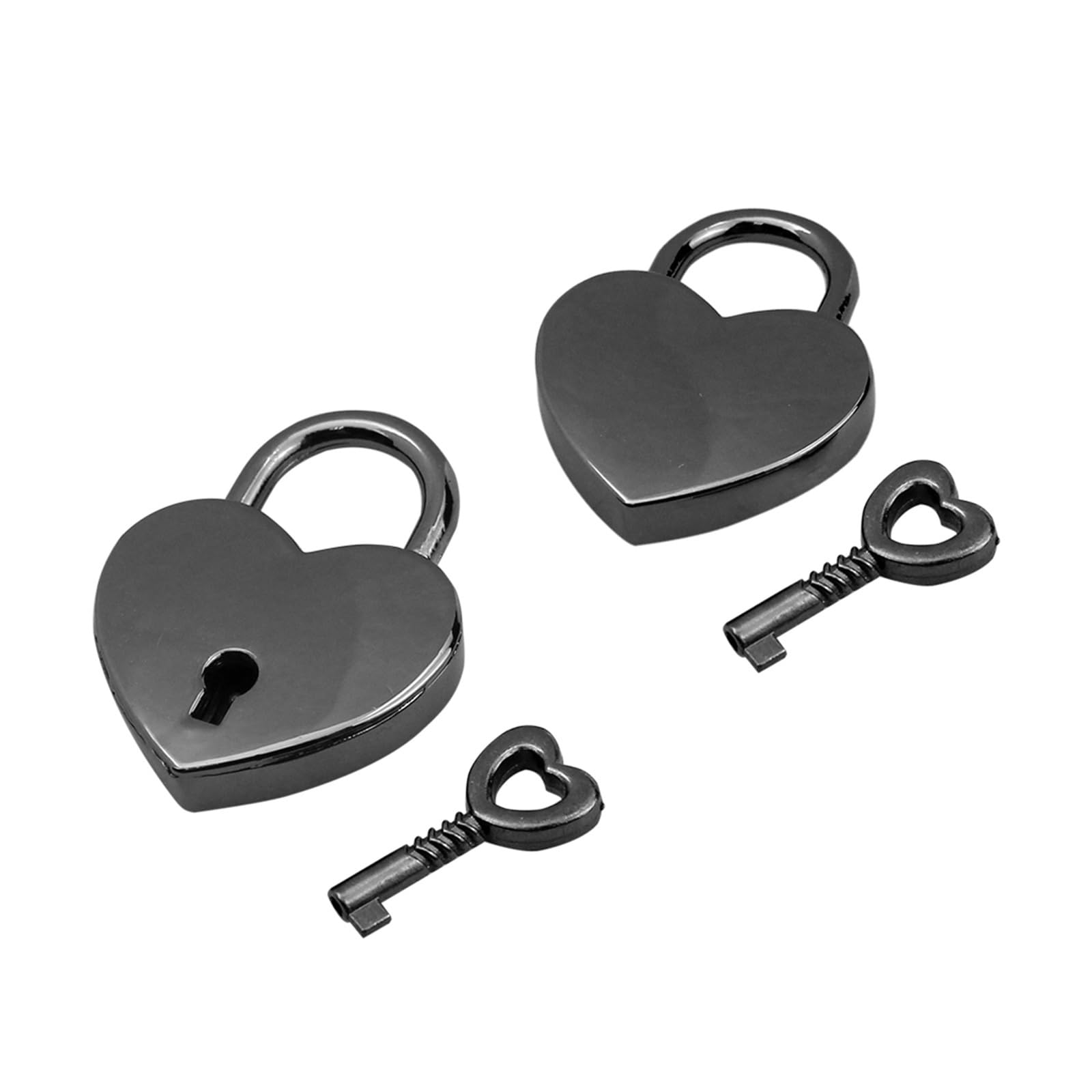 PVUVTNAHW 10Pcs 4.6CM Heart Shape Alloy Lock With Key Mini Padlock Bag Suitcase Luggage Storage Diary Book(Gun)