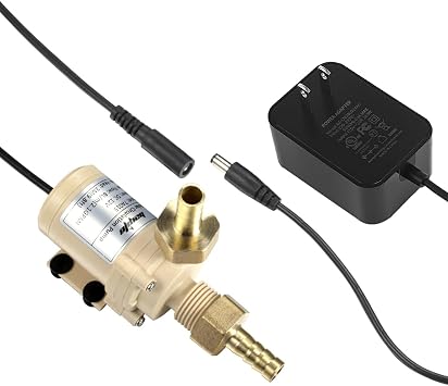 BYT-7A015 DC 12V Solar Hot Water Heater Circulation Pump with UL Listed DC Power Supply Adapter Low Noise 3M Head 8LPM 2.1GPM