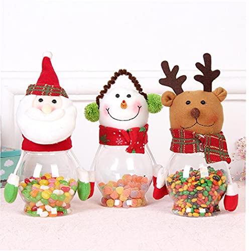 Yililay Christmas Candy Jar Food Storage Container Kerst Santa Transparante Plastic Koekjespot Gift Flessenhouder Kerst… - Afbeelding 5