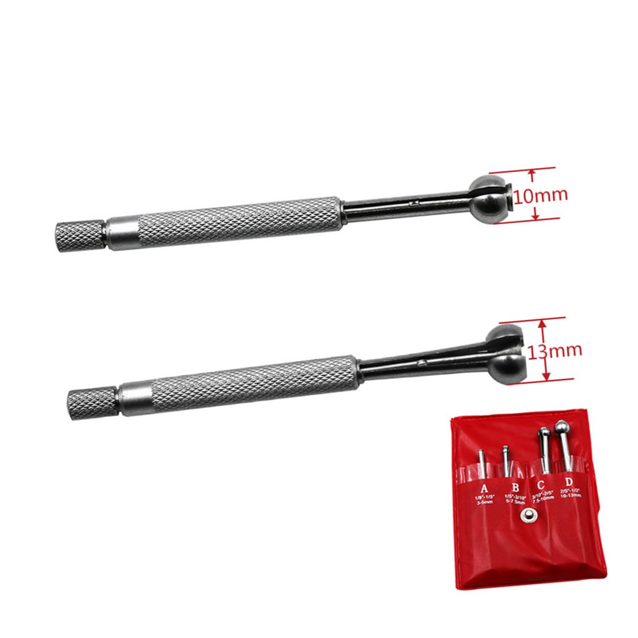 OUNONA 3-13mm Set of Internal Calipers Precision Telescoping Gauge 4 Sizes Hole Gauges Kit