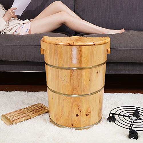 Baño de Pies de Madera con Barril Elevado y Tapa