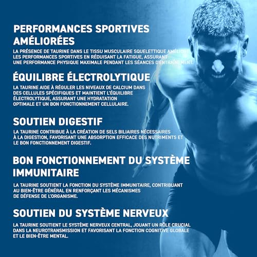 Taurine en Poudre, Taurine 1000 mg, Taurine Pure, Complément Naturel pour Hydratation, Endurance Musculaires, Idéal pour Entraînement, Soutient les Fonctions Cardiaques (200 g – 200 Portions) – Image 4