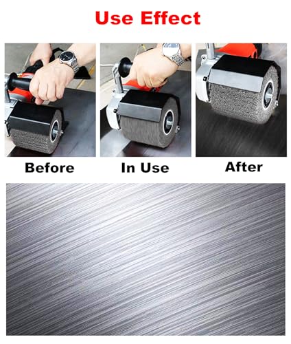 Image of Surface Conditioning Tool Drurn, 4 lnches Surface Canditoning Drum (0.3 m Wire) Wire prush for Grinder Wire Wheel Burnishing Tool for Surface Palishing Grinding Removing Rust-3 /4 inch Quad Keyway