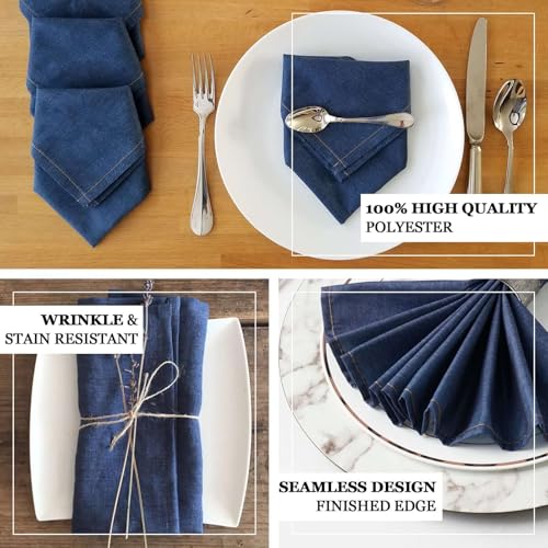 Pack de 5 Servilletas de Tela Denim 17" x 17" Poliester miniatura 4
