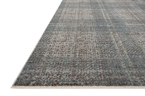 Image of Loloi Angela Rose Ember Denim /Charcoal 2'-3 inch x 3'-10 inch Accent Rug | EMB-09 Approx. 2x4 Blue Entryway Kitchen, Modern, Timeless, Neutral, Accent Rug