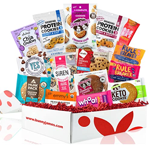 Protein Cookie Box Care Package: High Protein Cookies Variety Pack Gift Box â€“ Includes Lenny And Larry's, Munk Pack, Bite Fuel, Rule Breaker, and more!
