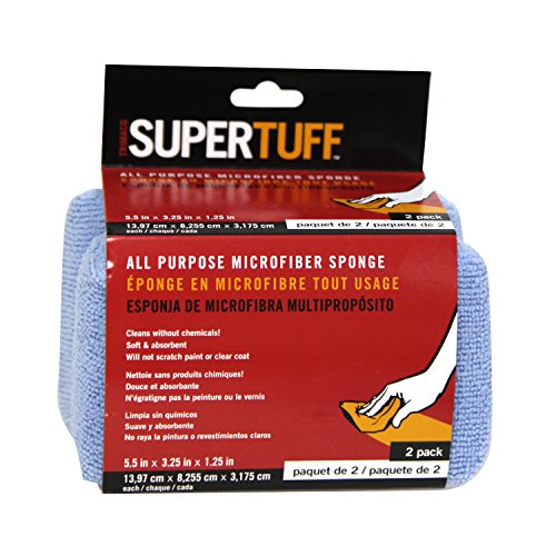 Image of Trimaco SuperTuff All Purpose Microfiber Sponge, 5.5-inch x 3.25-inch x 1.25-inch, 2 Pack