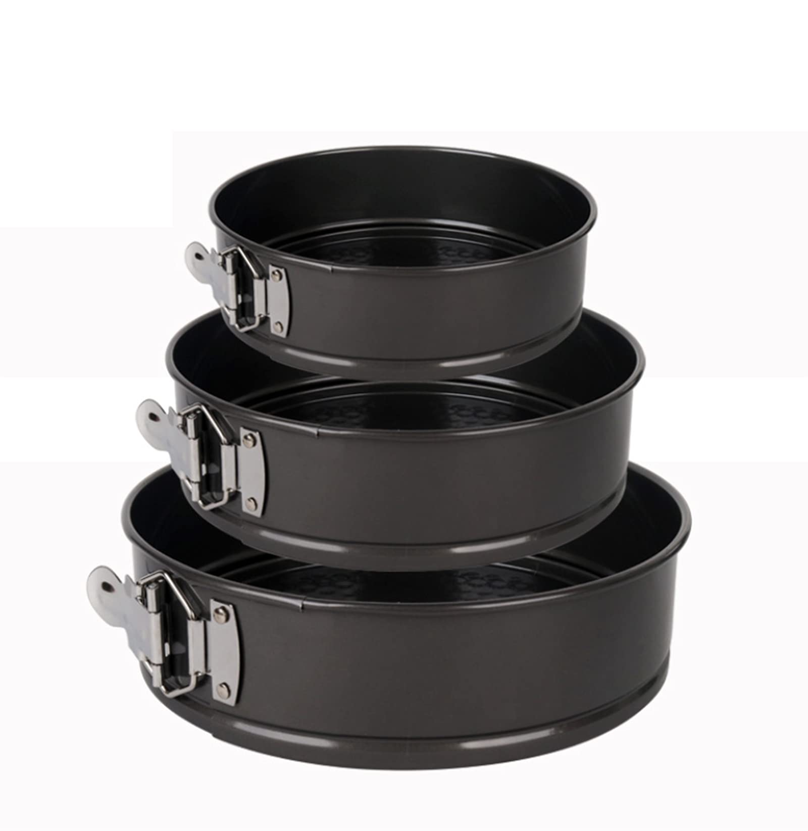 BAtlam Bandeja de Primavera Molde para Tarta de Queso Antiadherente, Molde para Tarta Redondo a Prueba de Fugas Negro (Tamaño: 12 cm) (16 cm)