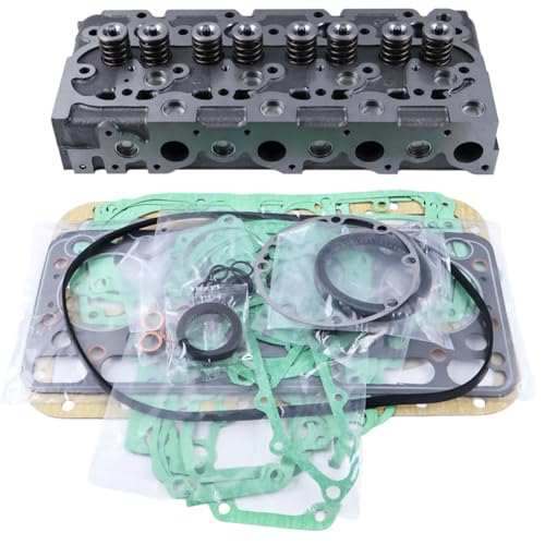 Image of ZTUOAMUA Complete Cylinder Head 15422-03040 with Full Gasket Set 19223-99353 for Kubota V1702 Komatsu 4D82 Engine KH90 Excavator L2852 L355SS Tractor Bobcat 733 743 1600 Wheel Loader