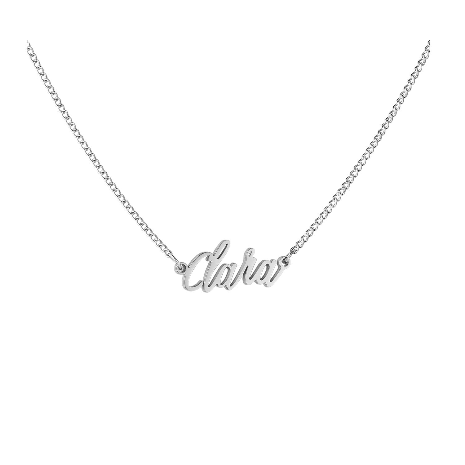 WIGERLON Custom Name Necklace Personalized Pendant 18k White Gold Plated for Women and Girl